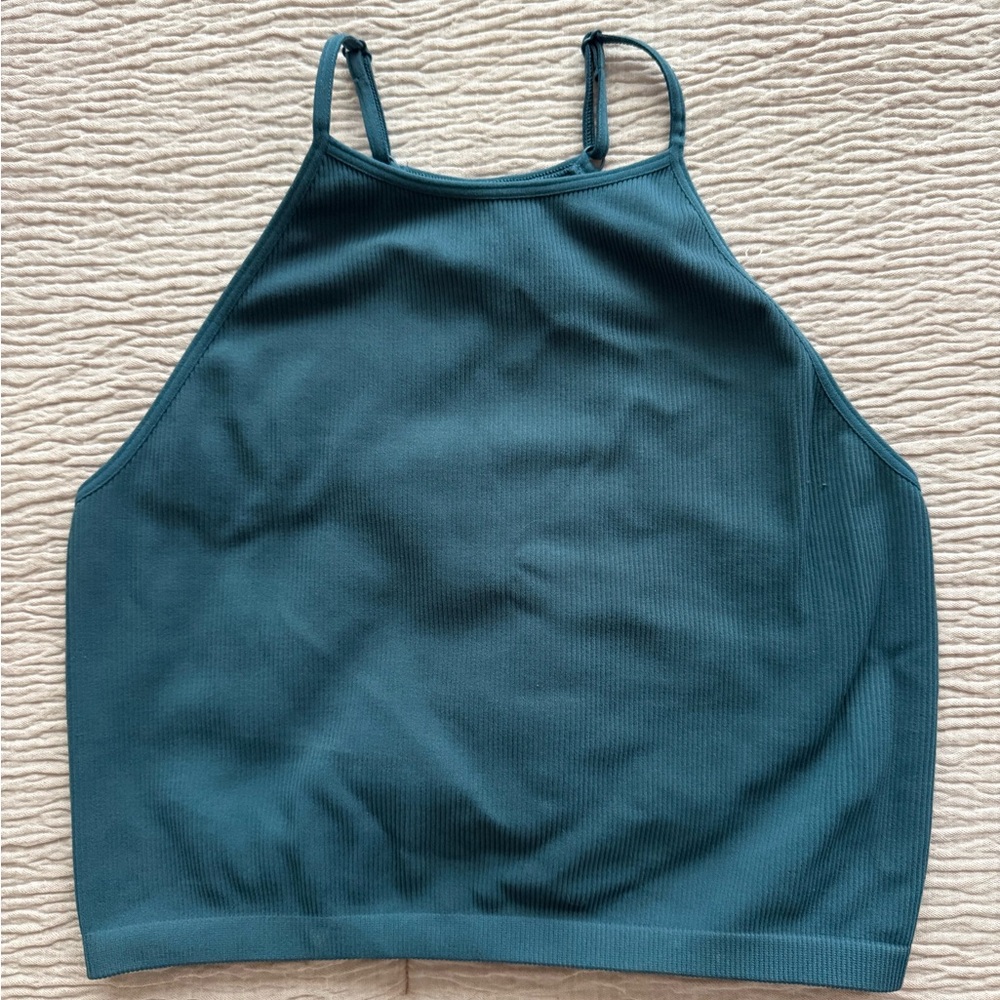 DSG Teal Ribbed Halter Top
